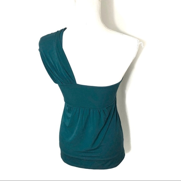 Loft Teal One Shoulder Top NWT XS - Picture 3 of 7